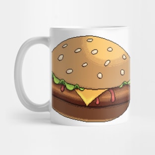 Retro Pixel Art Burger Mug